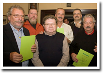 Pfeifenrunde Vindobona von li.: Dr.Werner Tritta, Roman Pollak, Fritz Paulmayer, Hans Krenn, Roland Hohenauer und Günther Markus